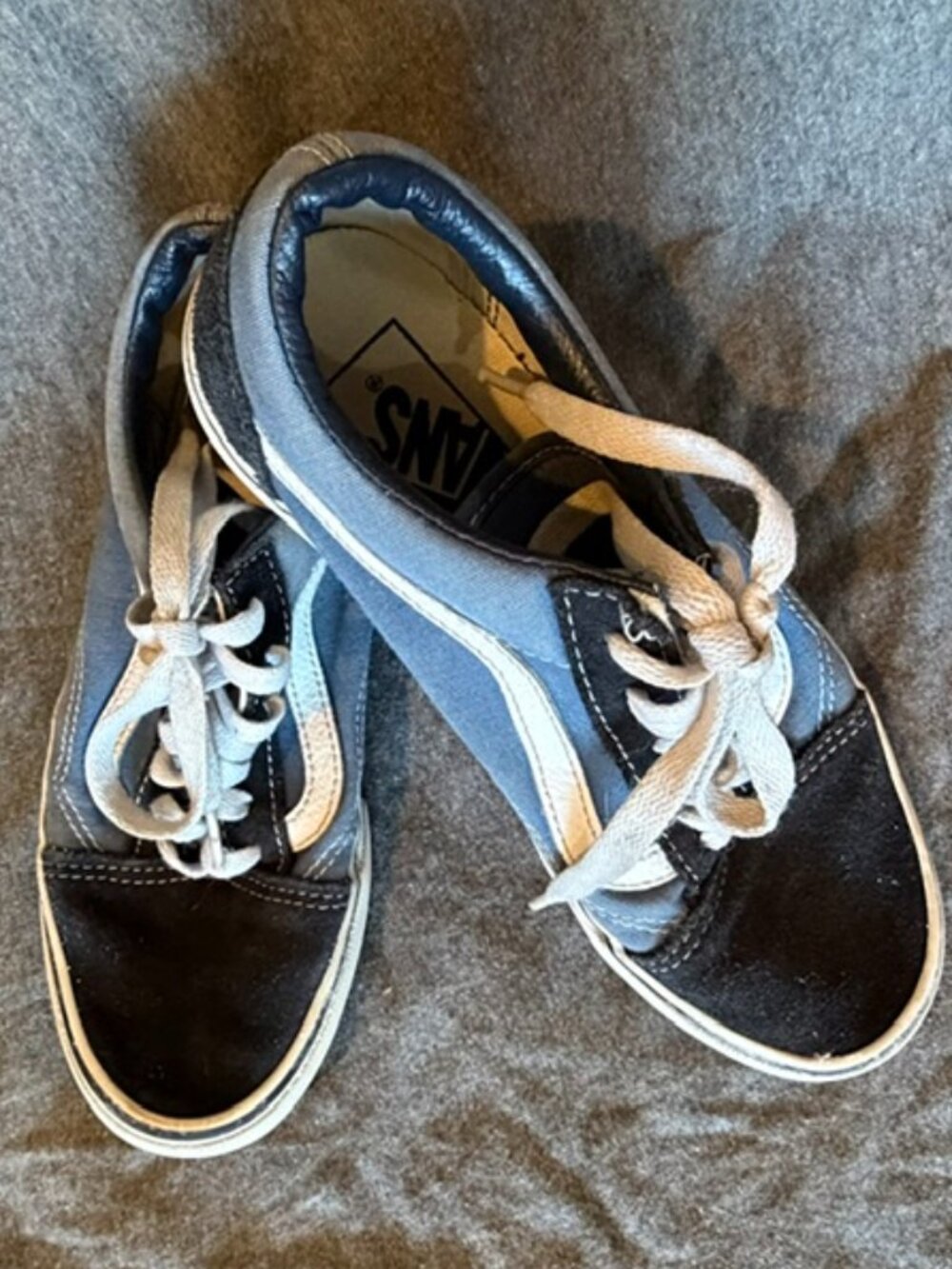 Vans Old Skool Suede Sneakers Canvas Blue Womens 6.5 Classic